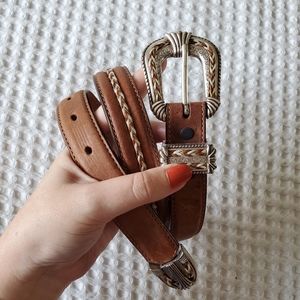 Tony Lama Vintage Genuine Leather Brn Western Belt